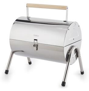 Tower Portable Barrel Grill with Wooden Carry Handle Black
