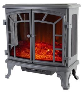 Rochester 2KW Electric Double Door Fire Stove Grey