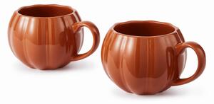 Set of 2 Pumpkin Mugs Orange