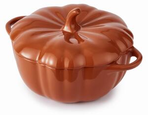Large Pumpkin Casserole Dish Orange