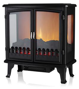 1.8KW Carlisle Double Door Panoramic Stove Black
