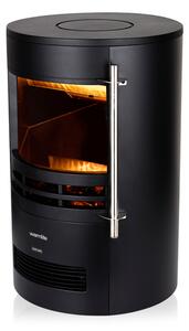 2KW Elmswell Round Contemporary Flame Effect Stove Black