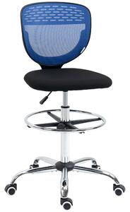 Vinsetto Draughtsman Chair: Armless Mesh Office Chair, Swivel Design with Lumbar Support & Foot Ring, Dark Blue
