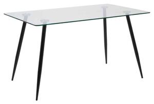 Woodburn Glass Dining Table With Steel Legs - Black