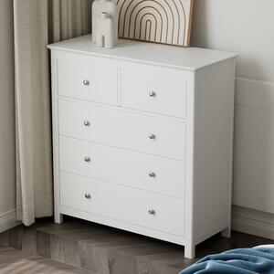 Norton Wooden Chest Of 5 Drawers - White