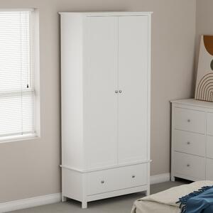 Norton Wooden Wardrobe 2 Drawers - White
