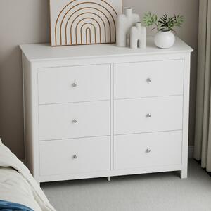 Norton Wooden Chest Of 6 Drawers - White