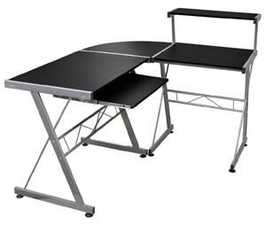 Boulder Wooden Corner Computer Desk In Black