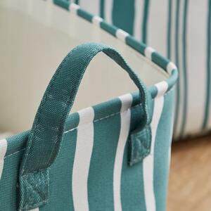 Set of 2 Coastal Stripe Rectangular Storage Boxes