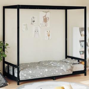 Burwell 90x200cm Wooden Children Bed In Black