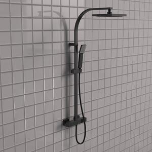 Bathstore Aero Exposed Thermostatic Shower System Matt Black