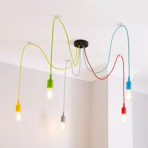 Rainbow Flex 5 Light Spider Ceiling Light MultiColoured