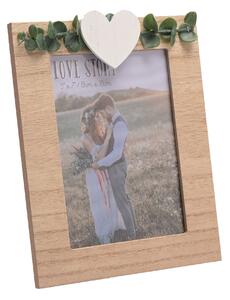 Love Story Rustic Photo Frame Brown