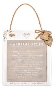 Love Story Marriage Rules Hanging Plaque