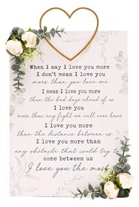 Love Story When I Say I Love You Wall Hanging White