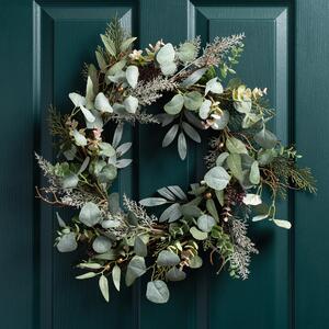 Artificial Eucalyptus Rustic Wreath Green