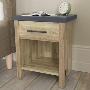 Calgary Wooden Bedside Cabinet With 1 Drawer In Oak