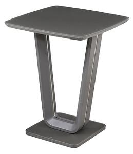 Langley Wooden Bar Table With Glass Top In Graphite