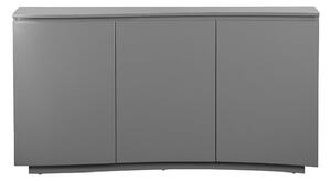 Langley LED Wooden Storage Cabinet With Glass Top In Graphite