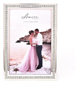 Amore Silver Sparkle Border Photo Frame Silver