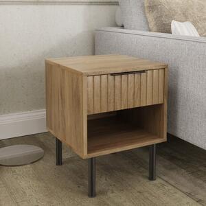 Natick Wooden Lamp Table With 1 Drawer In Oak