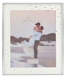 Amore Silver Plated Crystal Box Photo Frame Silver