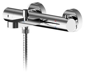 Arvan Wall Mounted Thermostatic Bath Shower Mixer Tap Chrome