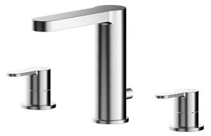 Arvan Deck Mounted 3 Tap Hole Basin Mixer Tap with Pop Up Waste Chrome