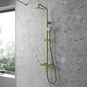 Round Thermostatic Bar Valve and Shower Kit Brass