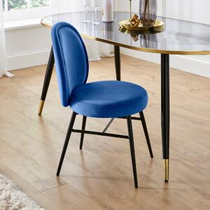 Renata Dining Chair, Velvet Classic Blue