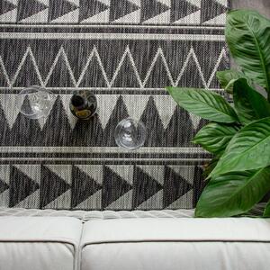Charcoal Tribal Print Indoor Outdoor Rug - Habitat - 120cm x 170cm