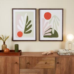 Set of 2 Elements Lokke Framed Prints Green/Orange/White