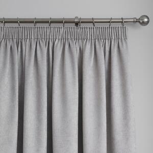 Fusion Galaxy Dim Out Woven Silver Pencil Pleat Curtains Silver