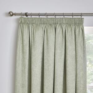 Fusion Galaxy Dim Out Woven Green Pencil Pleat Curtains Green