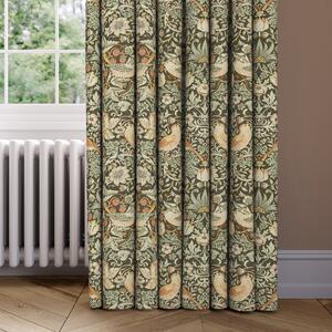 William Morris At Home Strawberry Thief Made to Measure Curtains Green