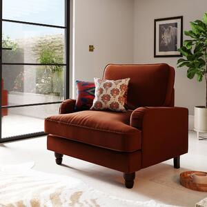 Beatrice Matte Velvet Armchair Velvet Orange Umber