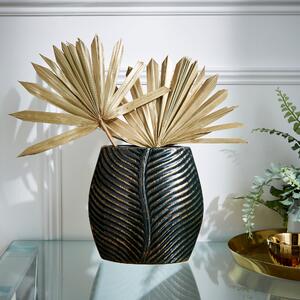 Palm Leaf Vase, 20cm Brown