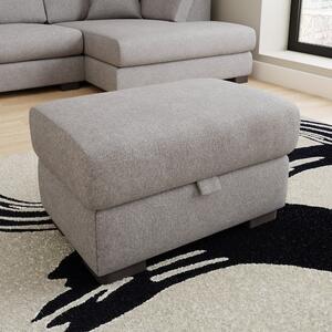 Carson Soft Texture Large Storage Footstool Grey