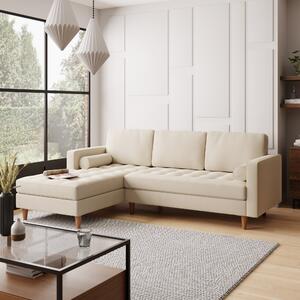 Zoe Luna Fabric Corner Chaise Brown