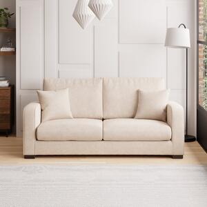 Carson Deep Sit Soft Texture 3 Seater Sofa Brown