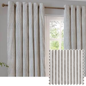Yard Hebden Cotton Ready Made Eyelet Curtains Mole