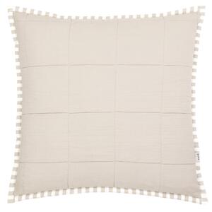 Yard Hebden Stripe Cotton 55cm x 55cm Filled Cushion Natural Stone