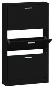 Shoe Cabinet Black 59x17x108 cm Engineered Wood
