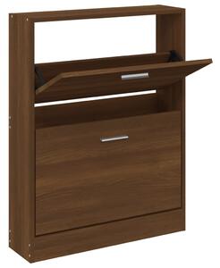 Shoe Cabinet Brown Oak 59x17x81 cm Engineered Wood
