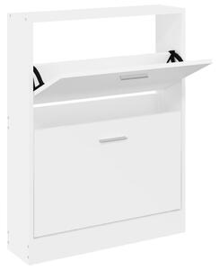Shoe Cabinet White 59x17x81 cm Engineered Wood