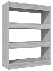 Book Cabinet/Room Divider Grey Sonoma 80x30x103 cm Engineered wood