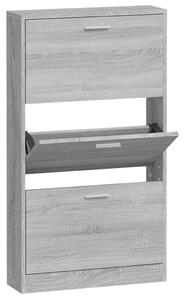 Shoe Cabinet Grey Sonoma 59x17x108 cm Engineered Wood