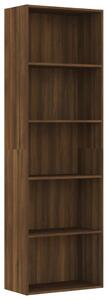 5-Tier Book Cabinet Brown Oak 60x30x189 cm Engineered Wood