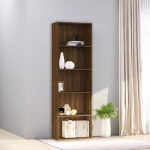 5-Tier Book Cabinet Brown Oak 60x30x189 cm Engineered Wood