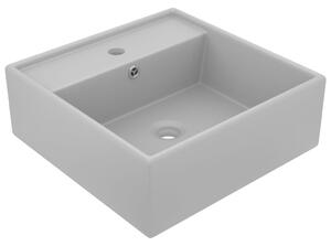 Luxury Basin Overflow Square Matt Light Grey 41x41 cm Ceramic